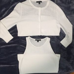 Ann Taylor, 3/4 sleeve white sweater & tank,M